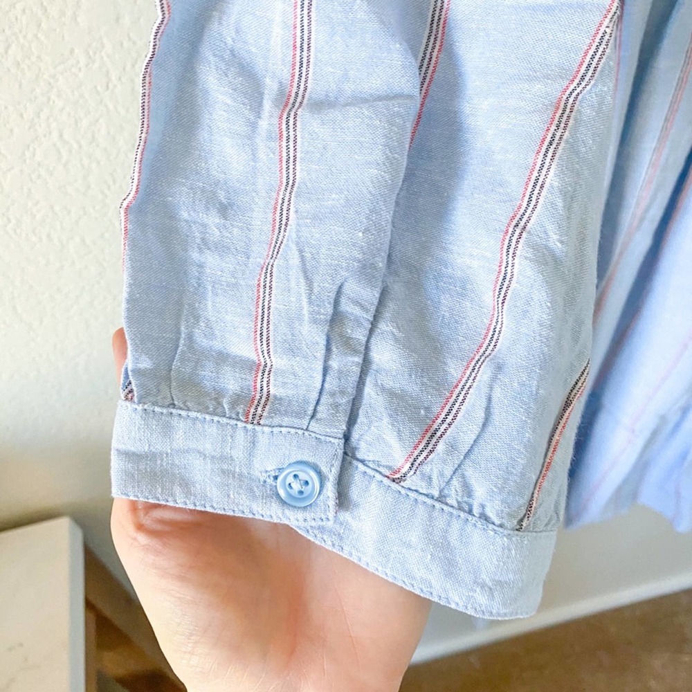 NWT Old Navy Blue Stripe Button Down Dress - Picture 9 of 12